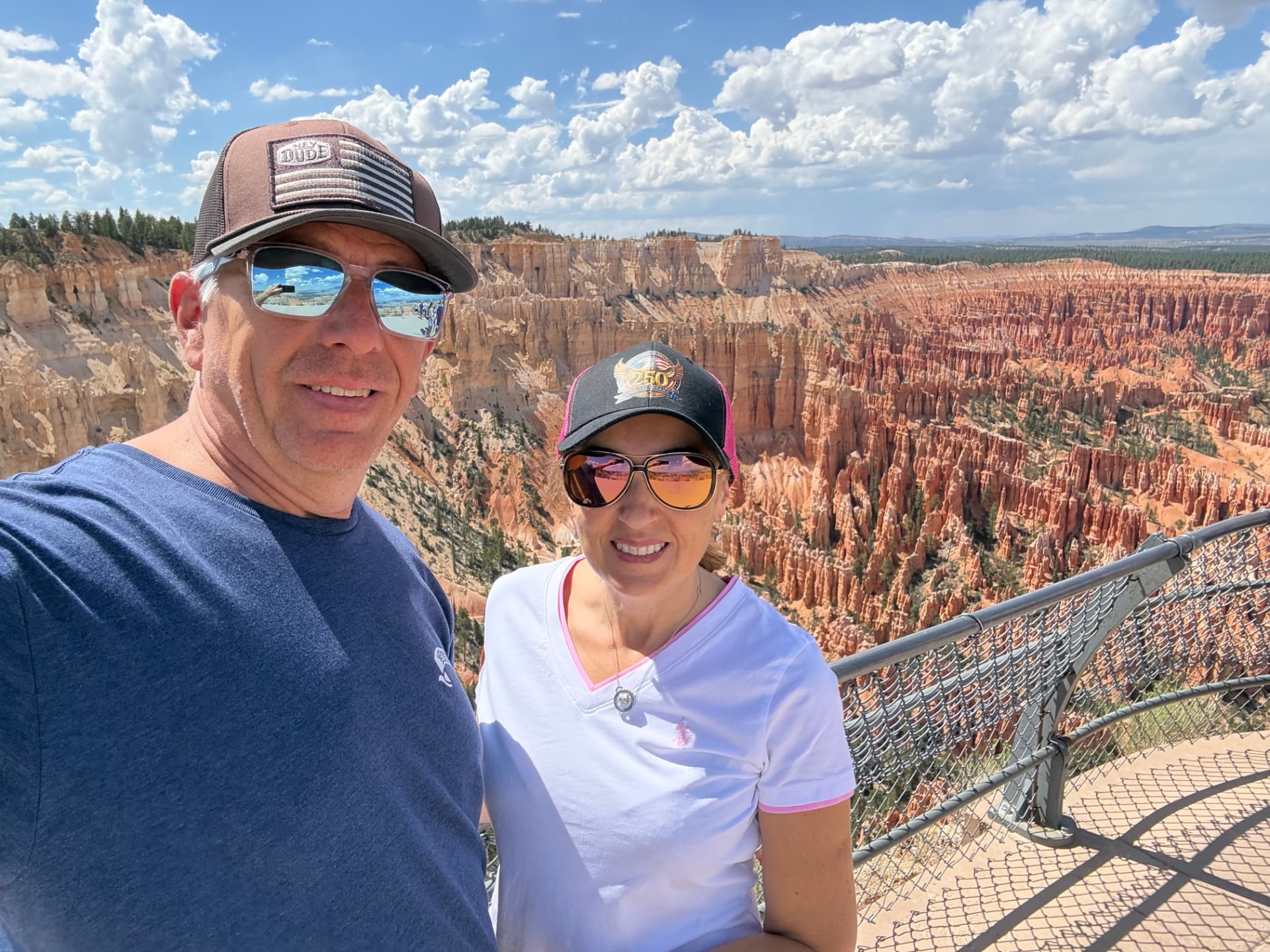 Natalia and her husband at a Bryce Canyon overlook